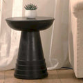Table d'appoint ronde – Noire, bois massif, individuelle