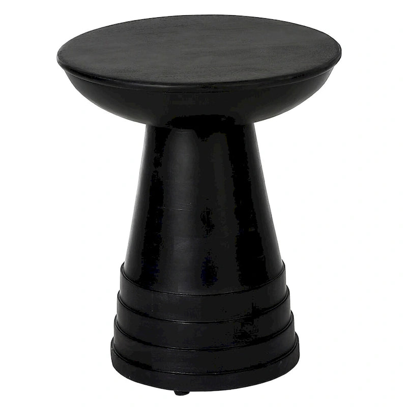 Table d'appoint ronde – Noire, bois massif, individuelle