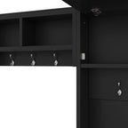 Vestiaire 4-en-1 détachable en MDF blanc avec armoires de rangement, tiroirs, crochets et banc à chaussures pour 1