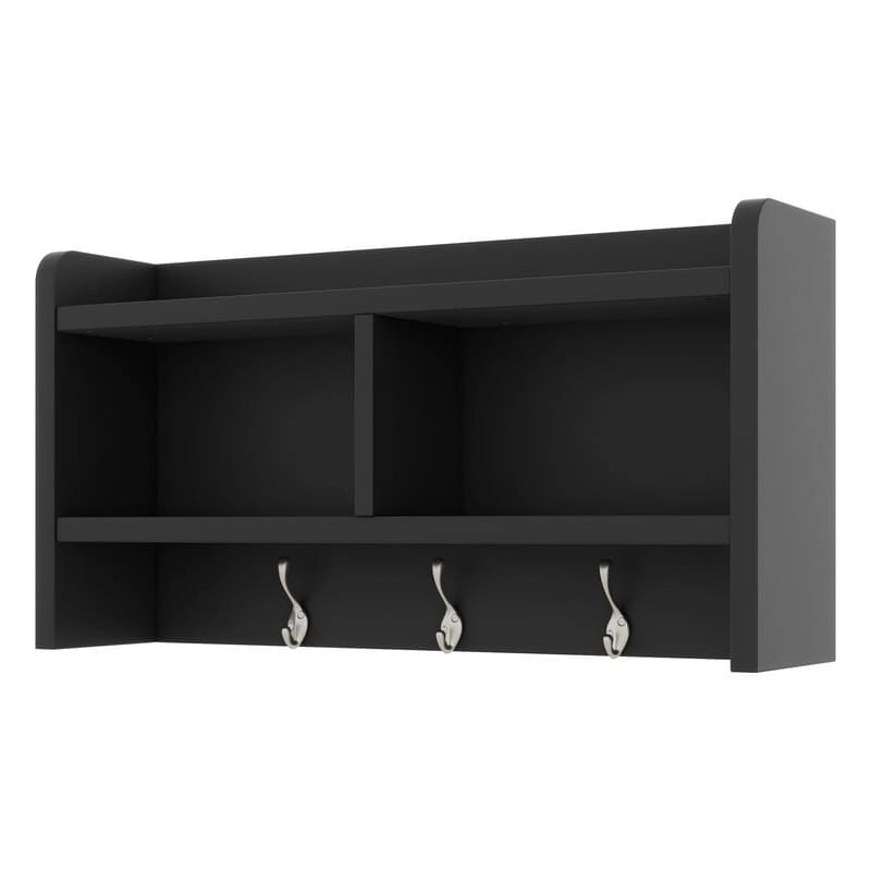 Vestiaire 4-en-1 détachable en MDF blanc avec armoires de rangement, tiroirs, crochets et banc à chaussures pour 1