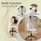 Chaise de bureau pivotante mi-dossier en bouclette blanc/noir ou gris/noir avec pieds et roulettes en métal noir pour 1 personne