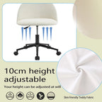 Chaise de bureau pivotante mi-dossier en bouclette blanc/noir ou gris/noir avec pieds et roulettes en métal noir pour 1 personne