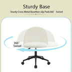 Chaise de bureau pivotante mi-dossier en bouclette blanc/noir ou gris/noir avec pieds et roulettes en métal noir pour 1 personne
