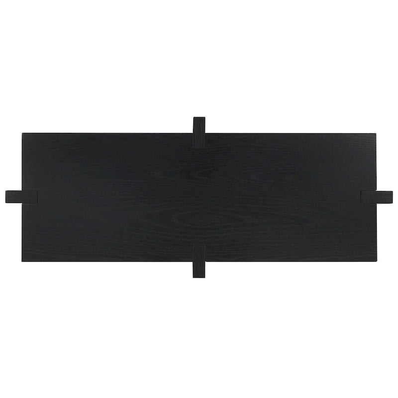 Console rectangulaire – Noir / Gris vieilli, placage de chêne moderne, utilisateur unique