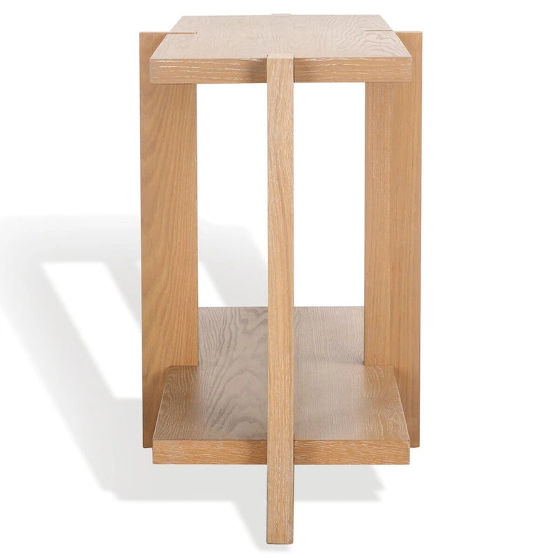 Console rectangulaire – Noir / Gris vieilli, placage de chêne moderne, utilisateur unique