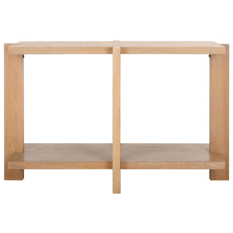Console rectangulaire – Noir / Gris vieilli, placage de chêne moderne, utilisateur unique