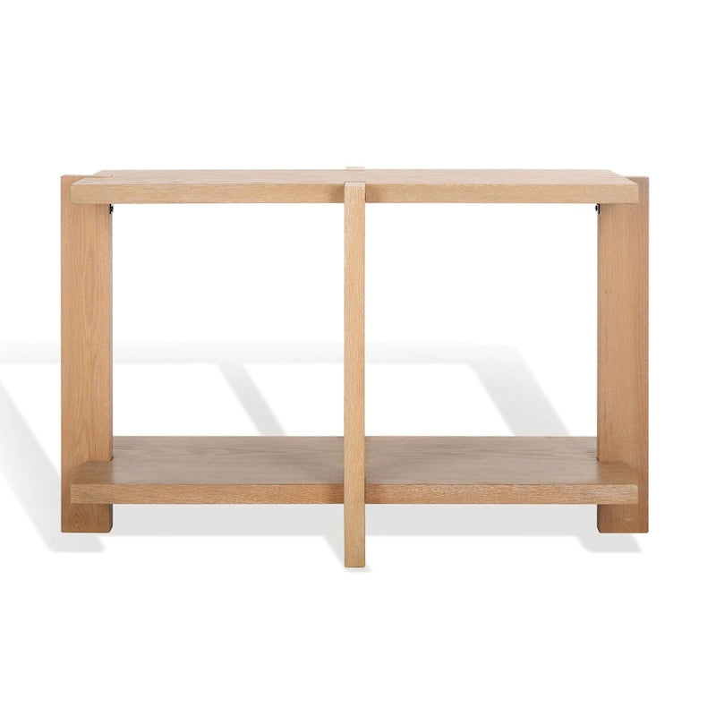 Console rectangulaire – Noir / Gris vieilli, placage de chêne moderne, utilisateur unique