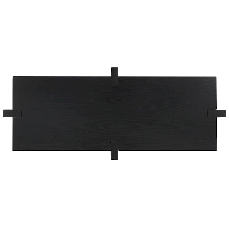 Console rectangulaire – Noir / Gris vieilli, placage de chêne moderne, utilisateur unique