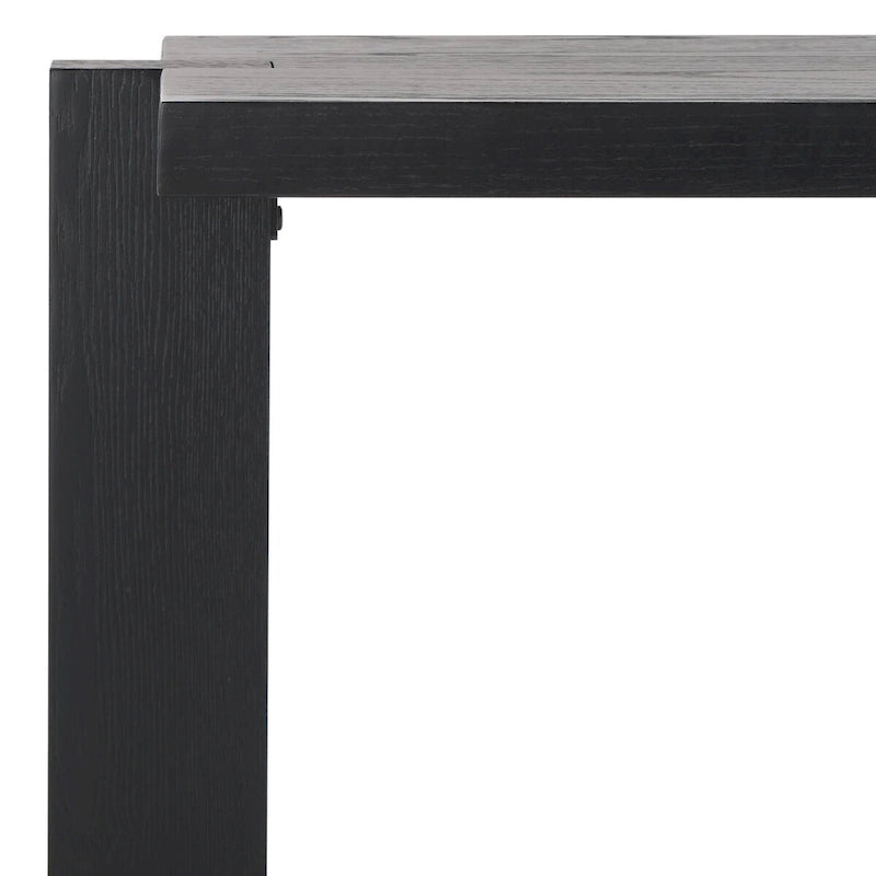 Console rectangulaire – Noir / Gris vieilli, placage de chêne moderne, utilisateur unique