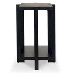 Console rectangulaire – Noir / Gris vieilli, placage de chêne moderne, utilisateur unique