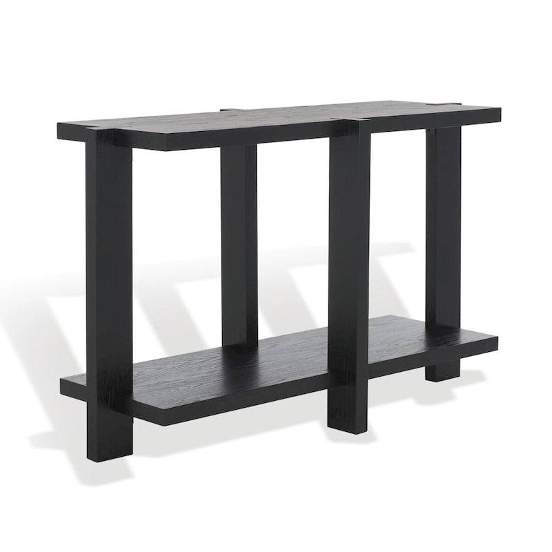 Console rectangulaire – Noir / Gris vieilli, placage de chêne moderne, utilisateur unique