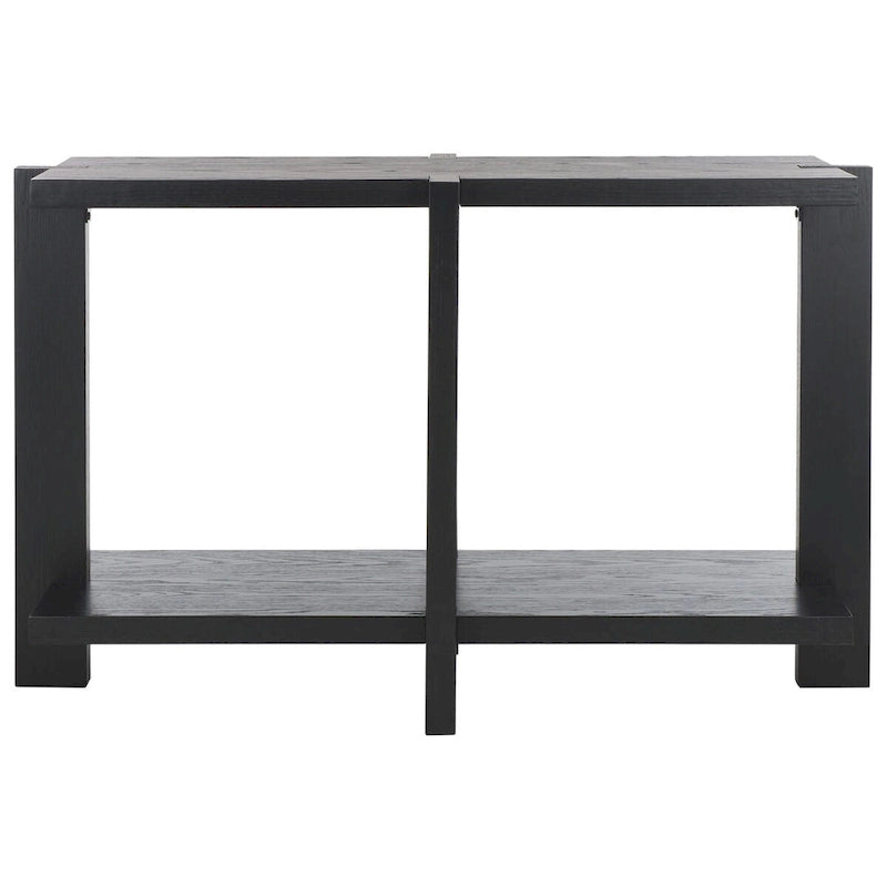 Console rectangulaire – Noir / Gris vieilli, placage de chêne moderne, utilisateur unique