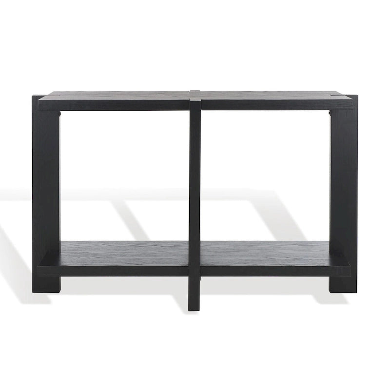 Console rectangulaire – Noir / Gris vieilli, placage de chêne moderne, utilisateur unique