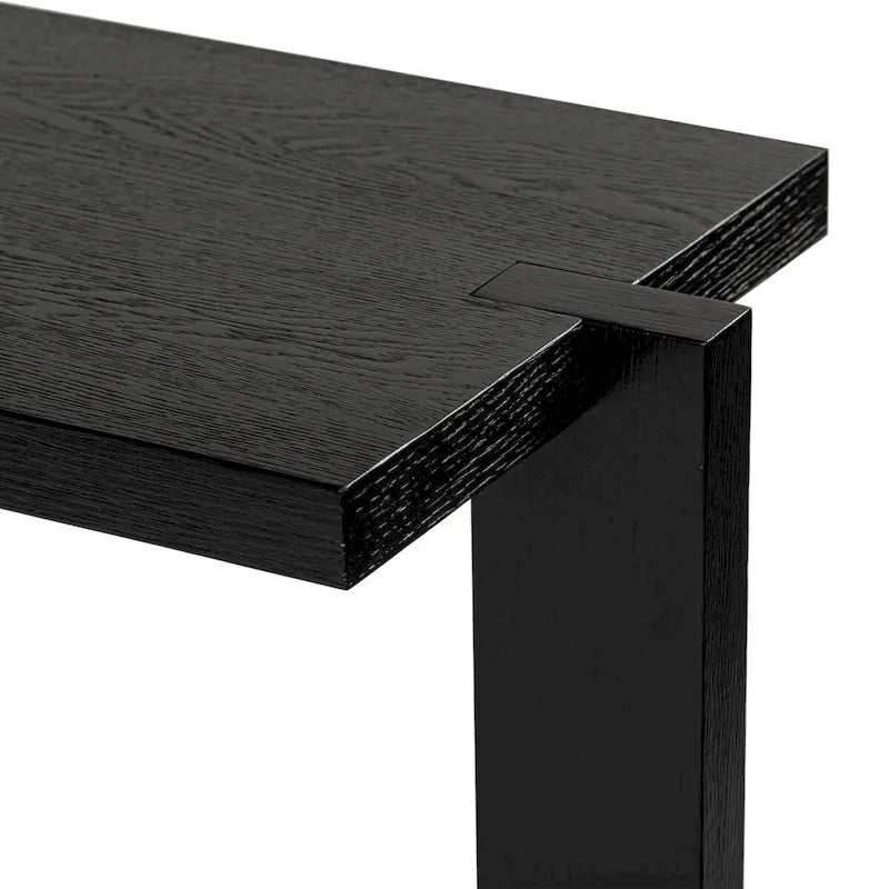 Console rectangulaire – Noir / Gris vieilli, placage de chêne moderne, utilisateur unique
