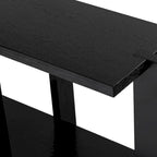 Console rectangulaire – Noir / Gris vieilli, placage de chêne moderne, utilisateur unique