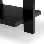 Console rectangulaire – Noir / Gris vieilli, placage de chêne moderne, utilisateur unique