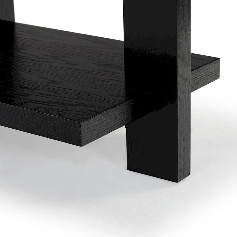 Console rectangulaire – Noir / Gris vieilli, placage de chêne moderne, utilisateur unique